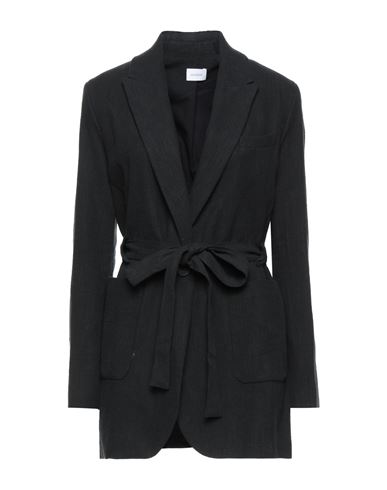 Unlabel Woman Suit Jacket Steel Grey Size 6 Ramie In Black
