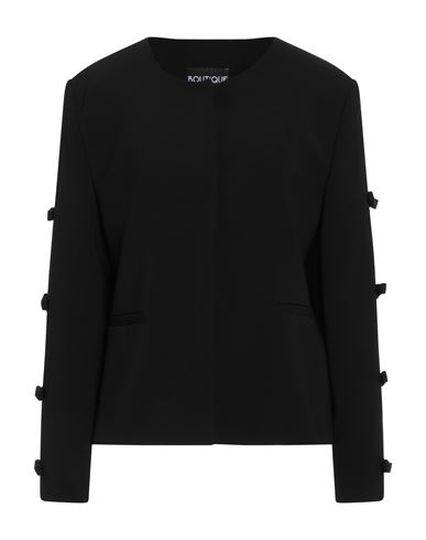 Boutique Moschino Woman Suit Jacket Black Size 12 Polyester, Elastane, Silk, Acetate