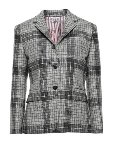Thom Browne Woman Blazer Grey Size 6 Wool In Gray