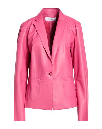 Bully Woman Blazer Magenta Size 10 Lambskin In Purple