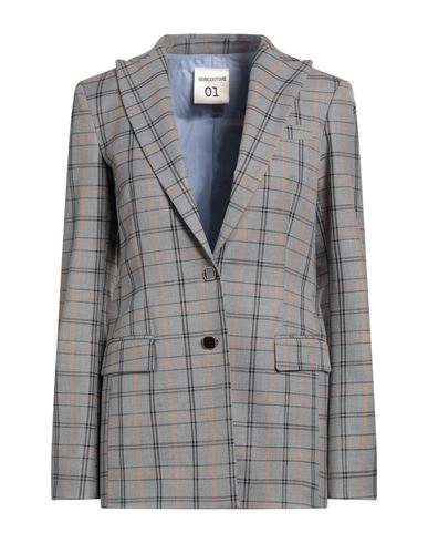 Semicouture Woman Blazer Grey Size 8 Polyester, Viscose, Elastane In Multi