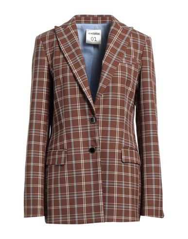 Semicouture Woman Suit Jacket Brown Size 8 Polyester, Viscose, Elastane