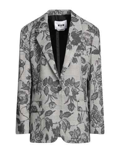 Msgm Woman Blazer Black Size 8 Polyester, Viscose, Elastane In Gray