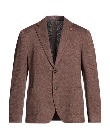 Lardini Man Blazer Brown Size 40 Wool, Polyester