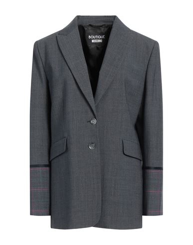 Boutique Moschino Woman Blazer Grey Size 8 Polyester, Virgin Wool, Elastane