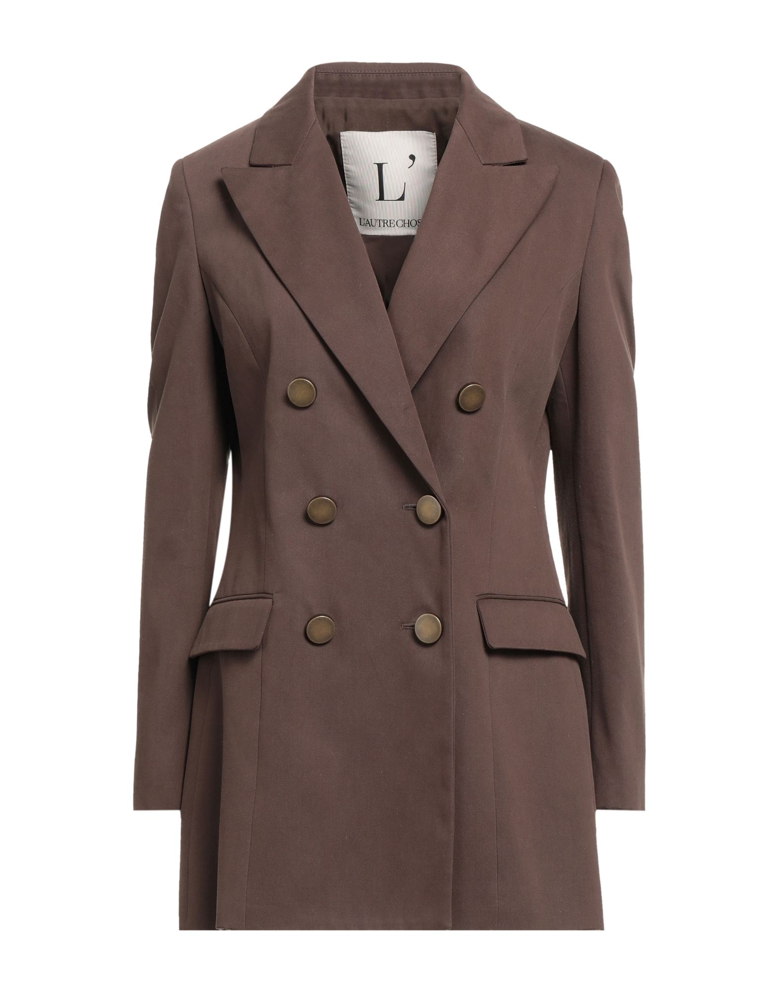 L'autre Chose L' Autre Chose Woman Suit Jacket Brown Size 4 Cotton