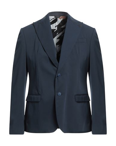 Alessandro Dell'acqua Man Suit Jacket Midnight Blue Size 40 Cotton, Polyester, Elastane In Navy Blue