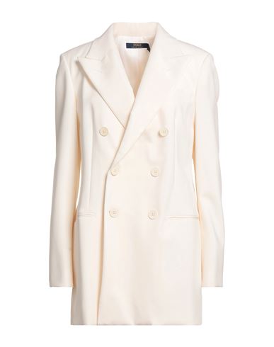Polo Ralph Lauren Woman Blazer Ivory Size 8 Virgin Wool, Elastane In White