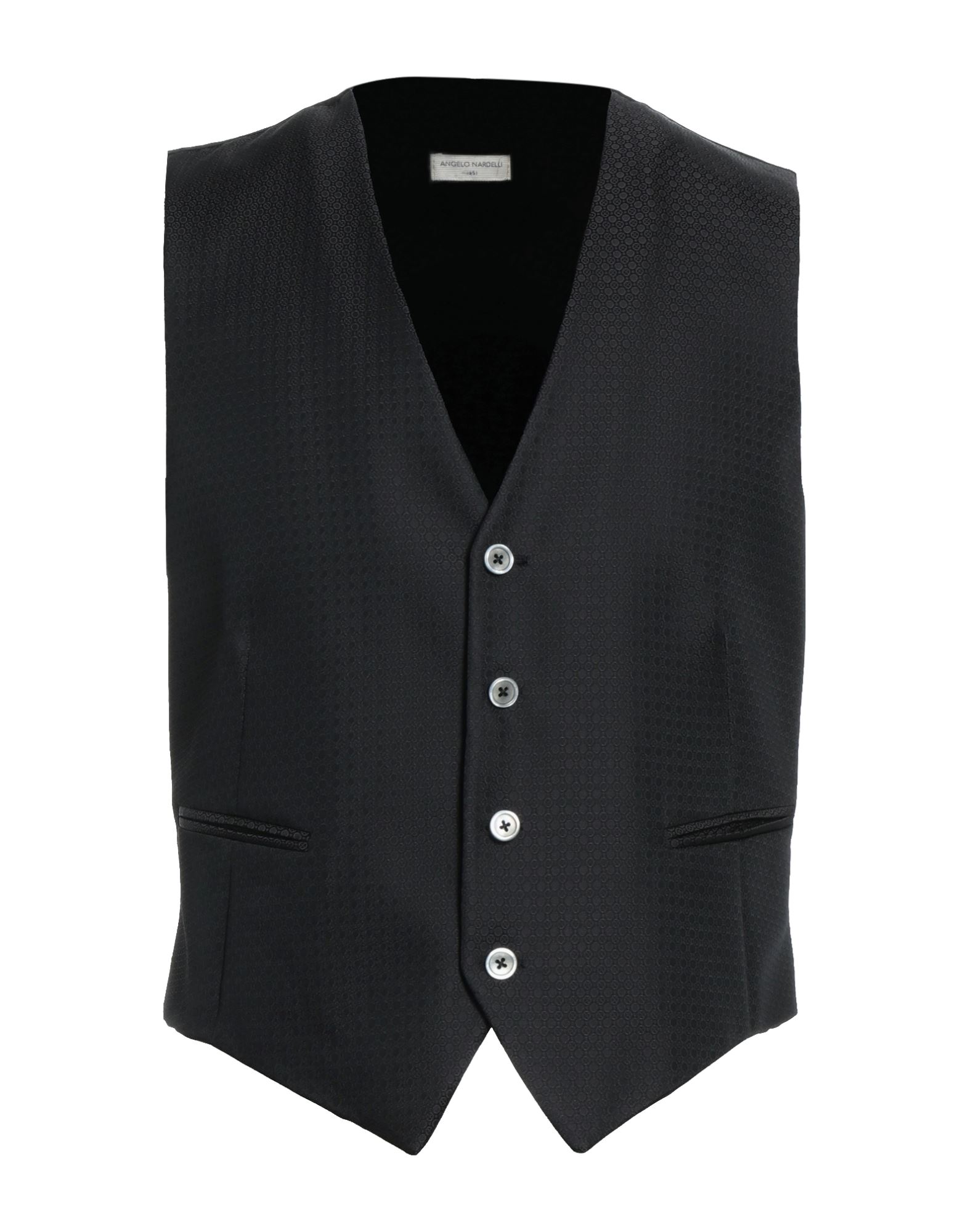Shop Angelo Nardelli Man Tailored Vest Steel Grey Size 44 Polyester, Virgin Wool