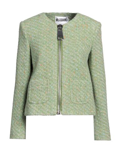 Moschino Woman Blazer Sage Green Size 14 Virgin Wool, Cotton, Polyester, Acrylic