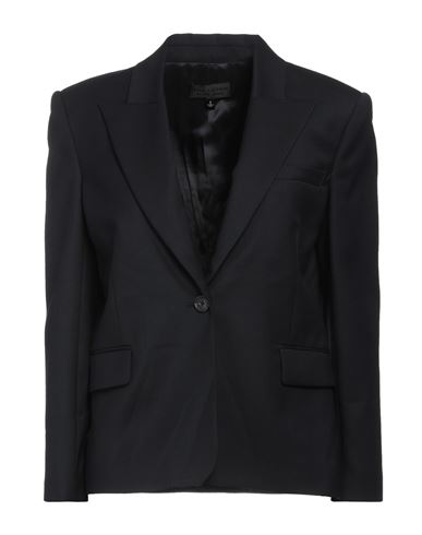 Nili Lotan Woman Blazer Midnight Blue Size 4 Virgin Wool, Elastane In Black