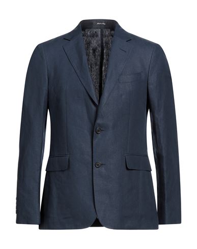 Dunhill Man Suit Jacket Midnight Blue Size 38 Linen