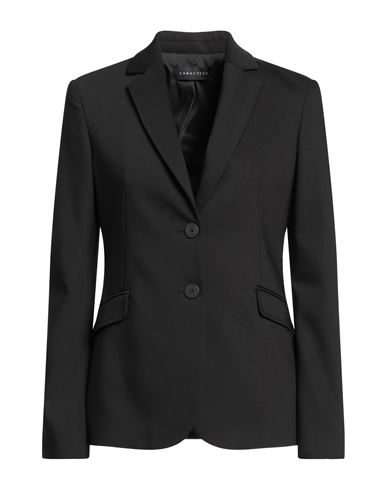 CARACTERE CARACTÈRE WOMAN BLAZER BLACK SIZE 8 COTTON, POLYESTER, ELASTANE