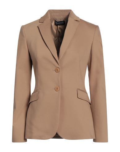 Caractere Caractère Woman Suit Jacket Camel Size 10 Cotton, Polyester, Elastane In Beige