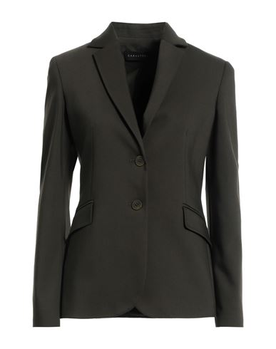 Caractere Caractère Woman Suit Jacket Dark Green Size 4 Cotton, Polyester, Elastane