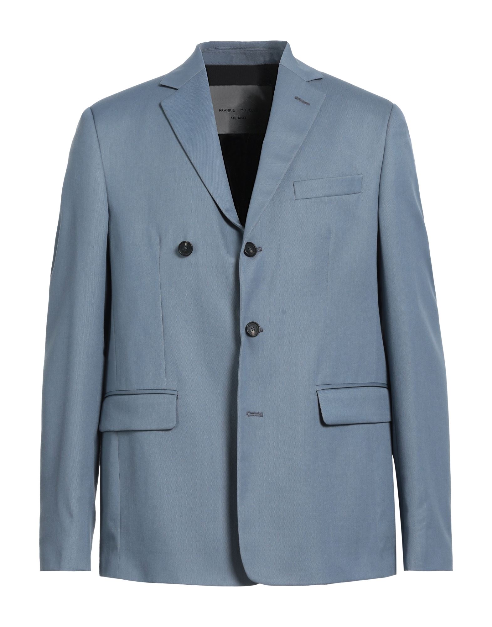 Shop Frankie Morello Man Blazer Slate Blue Size 42 Virgin Wool