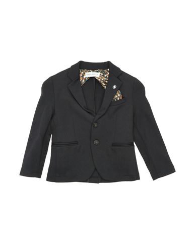 MANUEL RITZ MANUEL RITZ TODDLER BOY BLAZER BLACK SIZE 4 VISCOSE, POLYAMIDE, ELASTANE 