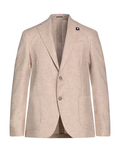 Lardini Man Suit Jacket Sand Size 44 Cotton, Elastane In Beige