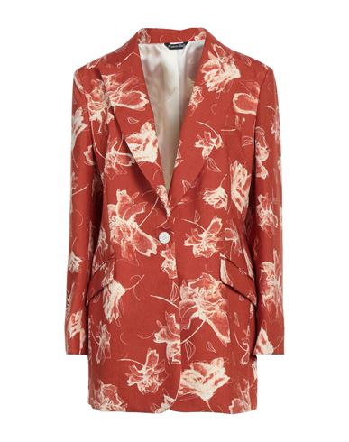 Brian Dales Woman Suit Jacket Rust Size 4 Linen In Red