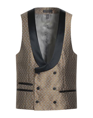 Asfalto Man Vest Camel Size 38 Polyester In Beige