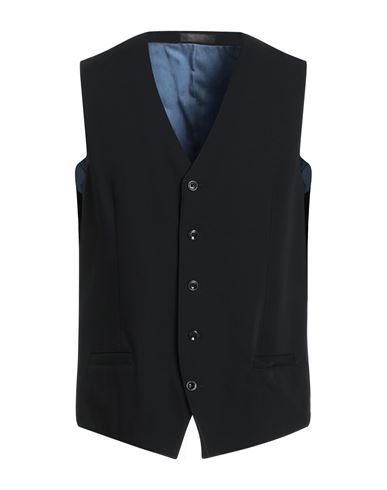 Asfalto Man Vest Black Size 44 Polyester, Viscose, Elastane