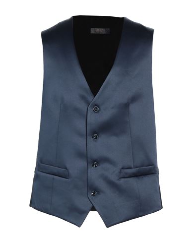 Shop Asfalto Man Tailored Vest Midnight Blue Size 50 Acetate