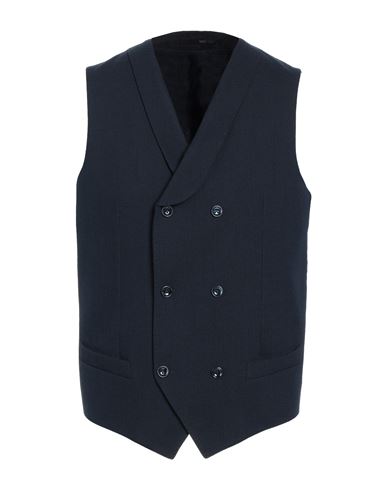 Suithomme Man Vest Midnight Blue Size 40 Polyester, Virgin Wool, Cotton, Elastane