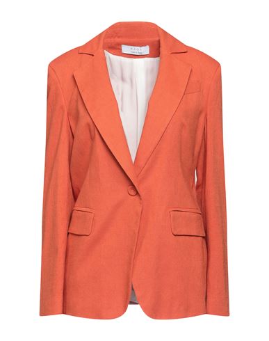 Kaos Woman Suit Jacket Orange Size 8 Viscose, Linen, Cotton, Elastane