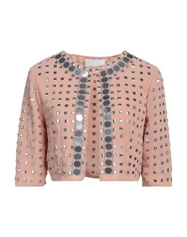 Woman Blazer Beige Size 2 Polyester, PVC - Polyvinyl chloride