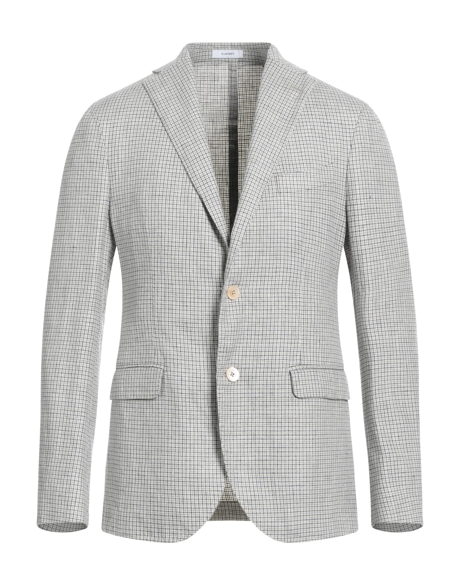 Boglioli Man Blazer Taupe Size 40 Linen, Virgin Wool In Grey