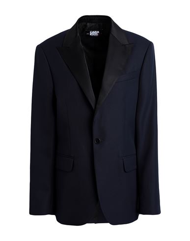 Karl Lagerfeld Cara Loves Karl Woman Blazer Midnight Blue Size 8 Recycled Polyester, Wool