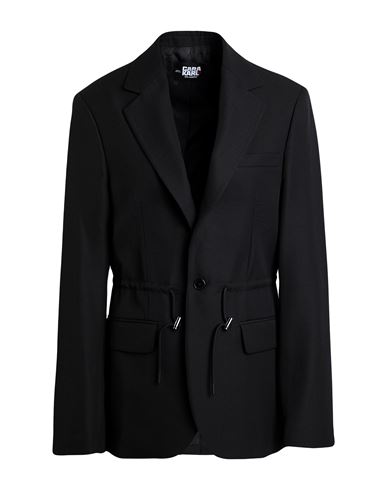 Karl Lagerfeld Cara Loves Karl Woman Blazer Black Size 8 Recycled Polyester, Wool
