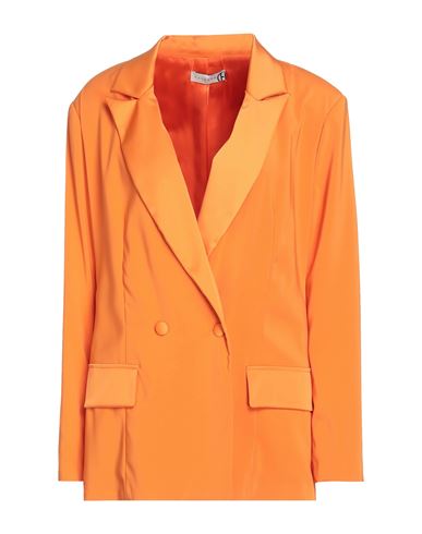 Haveone Woman Blazer Orange Size M Polyester, Elastane