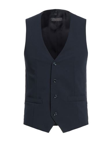 Asfalto Man Vest Midnight Blue Size 36 Polyester, Viscose, Elastane