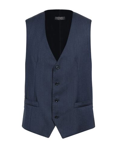 Asfalto Man Tailored Vest Blue Size 50 Virgin Wool, Acetate, Viscose