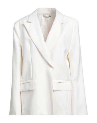 Haveone Woman Suit Jacket Ivory Size S Cotton, Linen, Viscose, Acetate In White