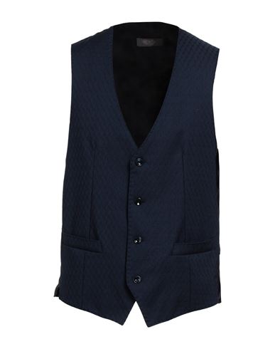Shop Asfalto Man Tailored Vest Midnight Blue Size 44 Virgin Wool