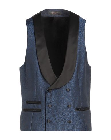 Asfalto Man Tailored Vest Midnight Blue Size 38 Viscose, Polyester