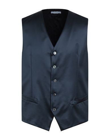 Asfalto Man Tailored Vest Midnight Blue Size 44 Viscose, Virgin Wool
