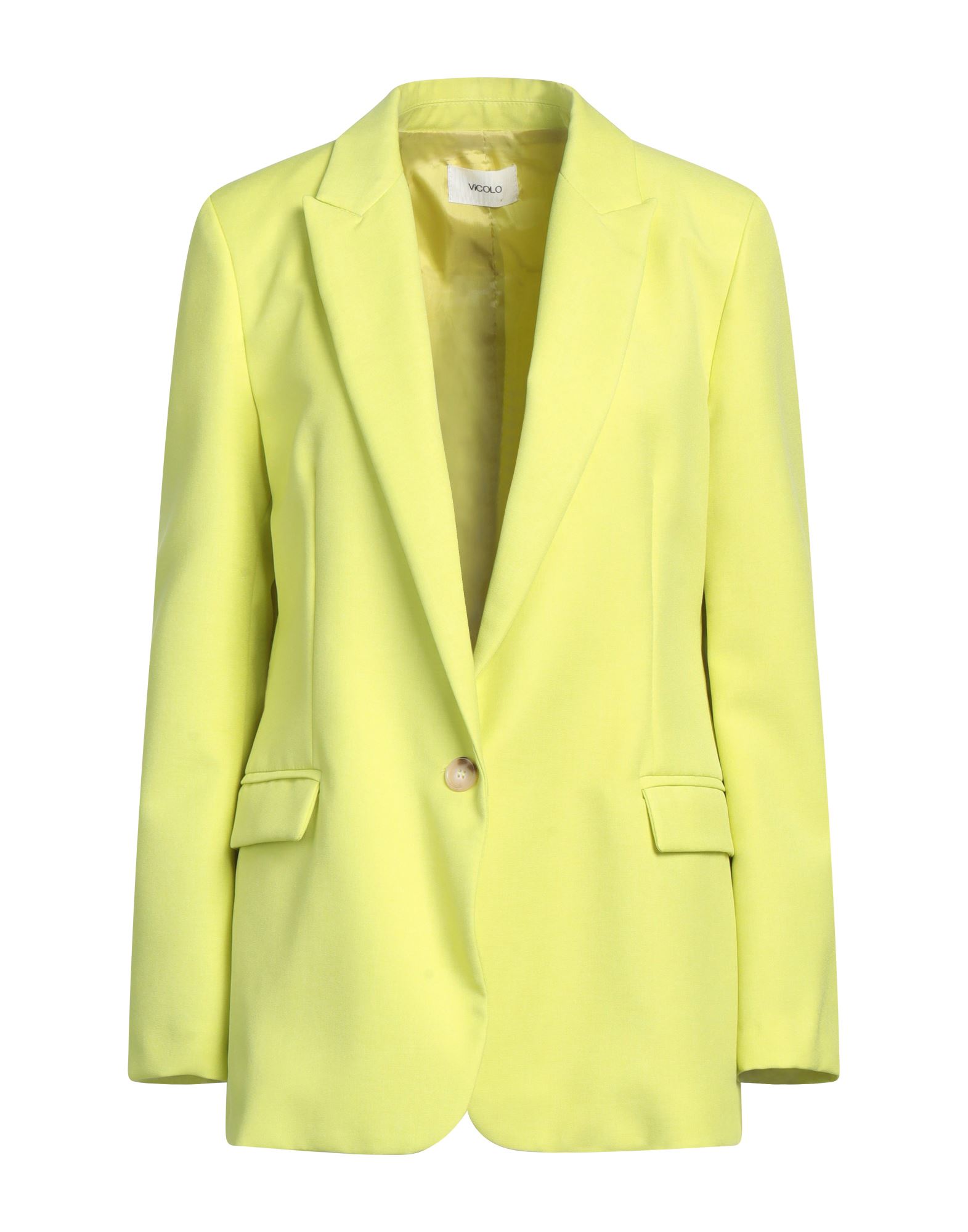 VICOLO VICOLO WOMAN SUIT JACKET ACID GREEN SIZE M POLYESTER