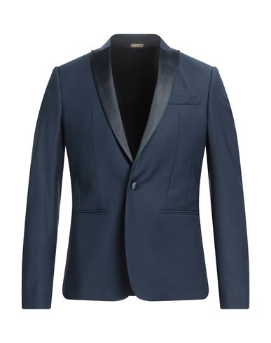 Patrizia Pepe Man Suit Jacket Navy Blue Size 38 Polyester, Wool, Elastane In Navy Blue