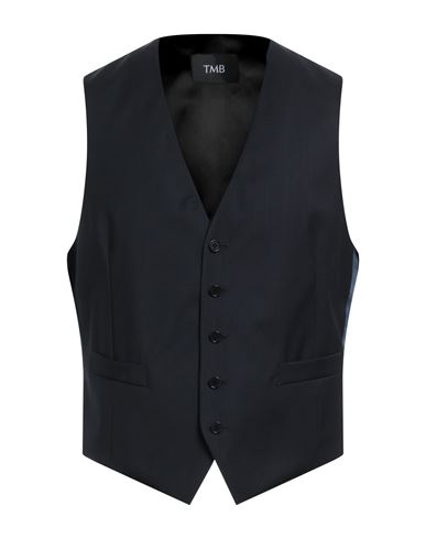 Tombolini Man Vest Midnight Blue Size 48 Virgin Wool In Blue