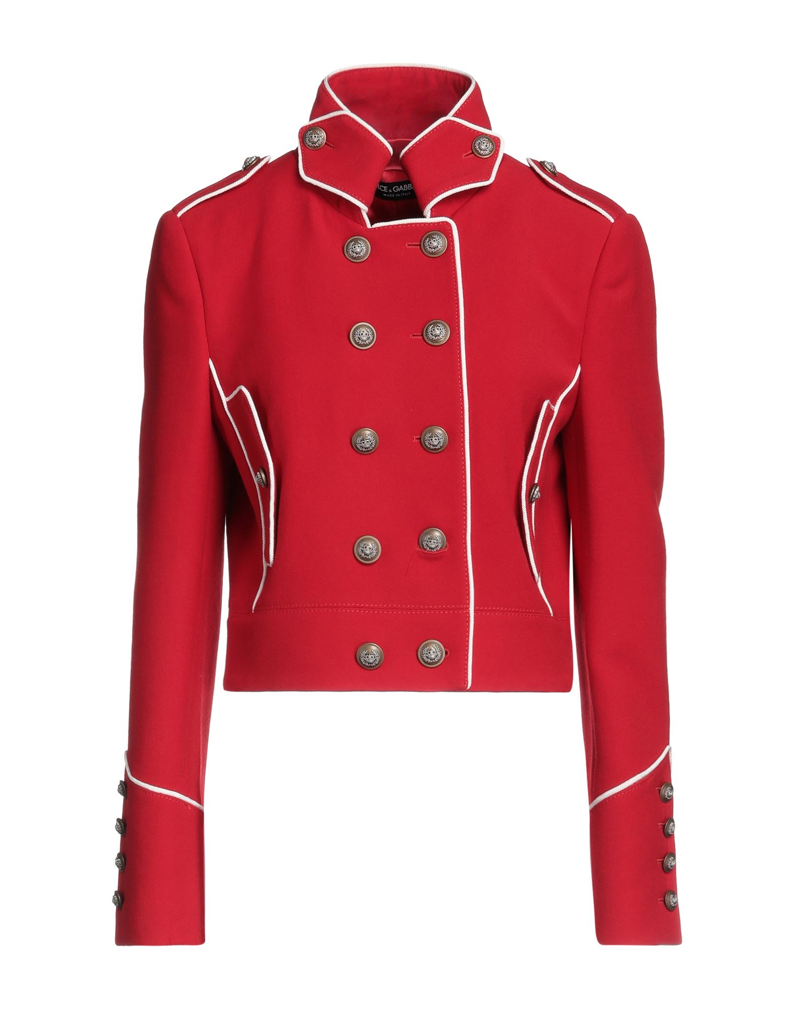 Dolce & Gabbana Woman Blazer Red Size 4 Virgin Wool, Polyamide, Goat Skin