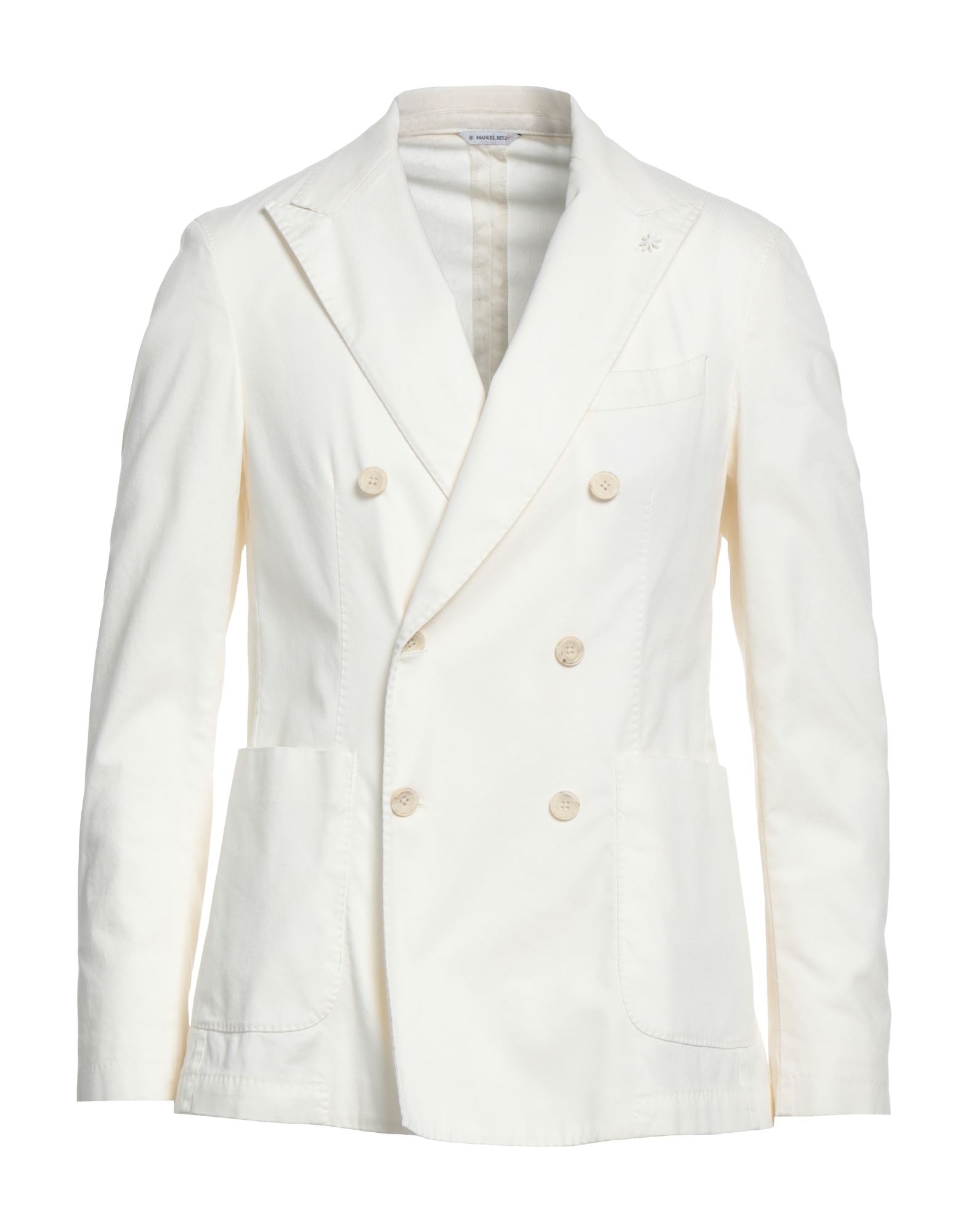 Manuel Ritz Double-breasted Knitted Blazer In White
