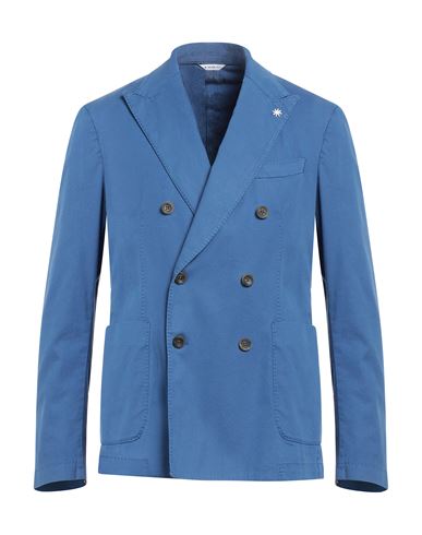 Manuel Ritz Man Blazer Blue Size 34 Cotton, Lyocell, Elastane