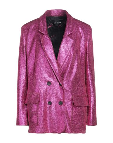 Custo Barcelona Woman Blazer Fuchsia Size 6 Polyamide, Elastane, Metallic Fiber In Pink