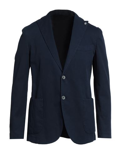 Barbati Man Suit Jacket Navy Blue Size 36 Cotton, Elastane