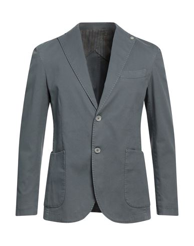 Barbati Man Suit Jacket Grey Size 36 Cotton, Elastane