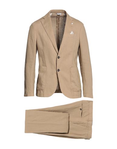 Manuel Ritz Man Suit Sand Size 44 Linen In Beige