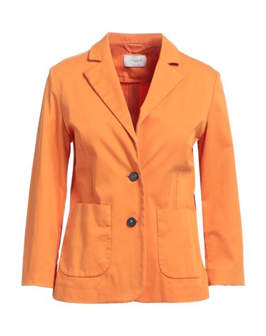 Via Masini 80 Woman Suit Jacket Orange Size 4 Cotton, Elasterell-p, Elastane